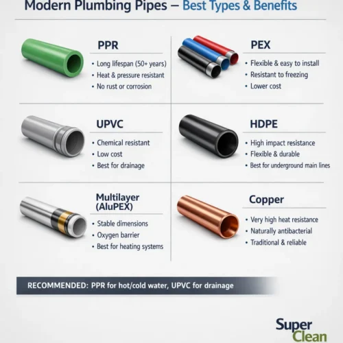 افضل سباك في الحمدانية 6 أنابيب سباكة عالية الجودة من شركة سوبر كلين.